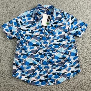 Stio Women’s Open Vista Brush Stroke Camo Medium Short Sleeve Button Up